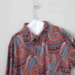 Mens Vintage Silk Shirt 1969